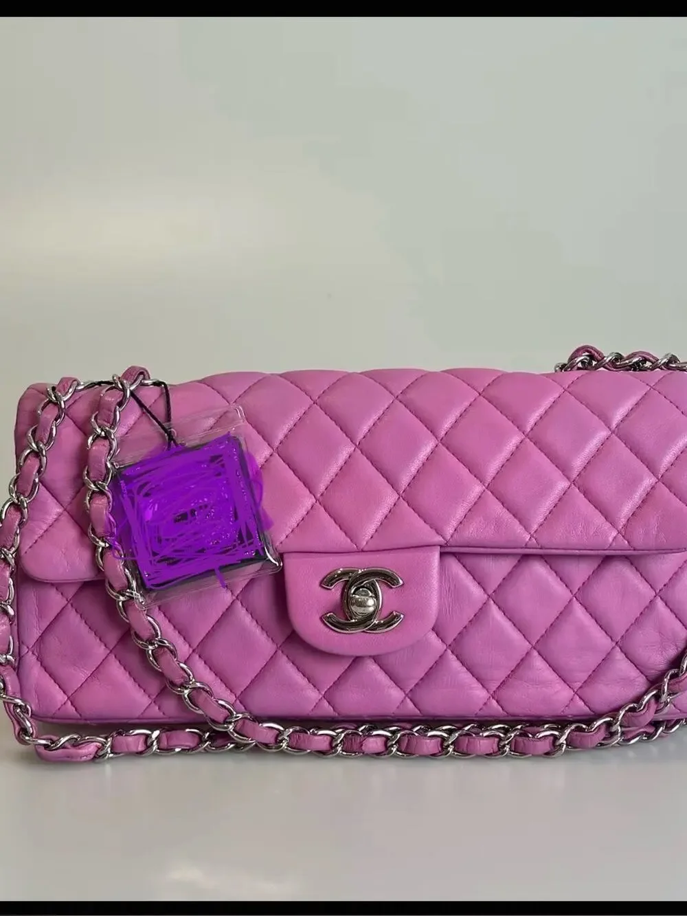 Chanel Pink Quilted Lambskin Classic Flap Bag vintage pink magenta